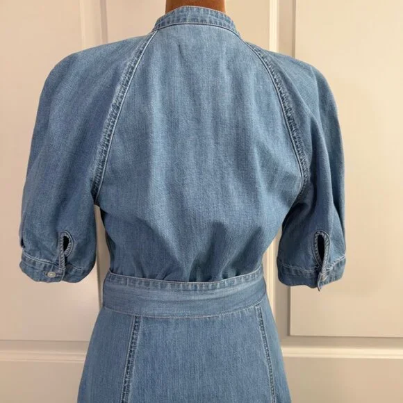 Veronica Beard Kanika Belted Denim Minidress in Iceberg - Small - Picture 14 of 16